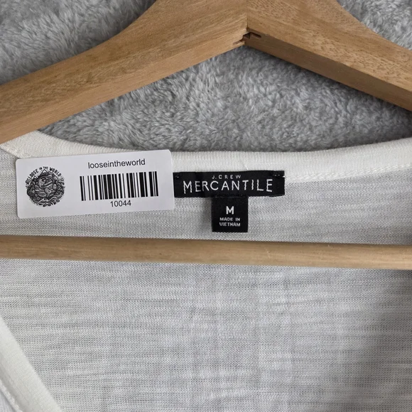 J. Crew Mercantile Cream Fitted Peplum Blouse Long Sleeve - Picture 7 of 7